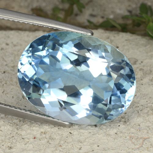 23.22ct 天然 天蓝 黄玉, 椭圆形, VVS