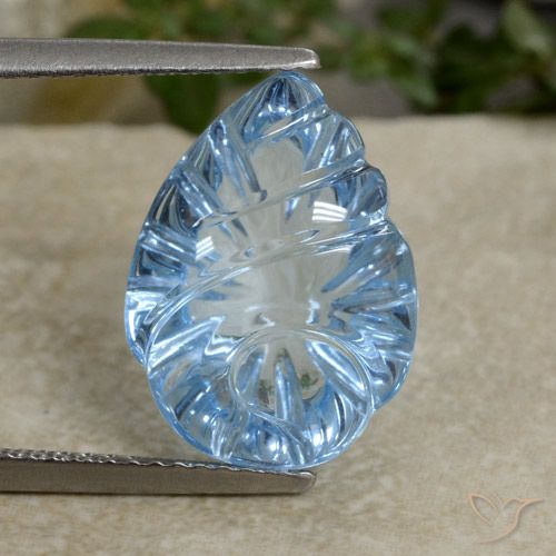 9.03ct 天然 瑞士蓝 黄玉, 花形切割, 透明