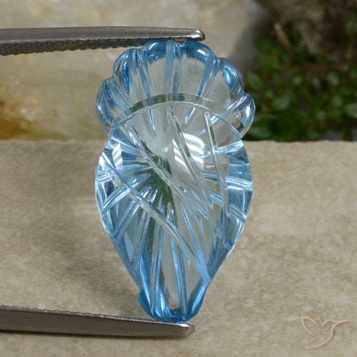 17.50ct 天然 天蓝 黄玉, 花式切割, 透明