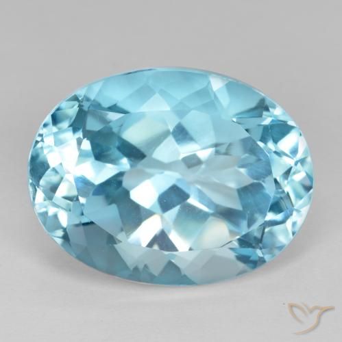 23.33ct 天然 瑞士蓝 黄玉, 椭圆形, VVS
