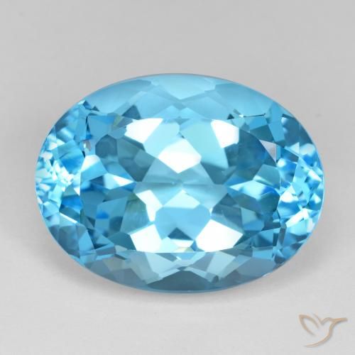 23.54ct 天然 瑞士蓝 黄玉, 椭圆形, VVS