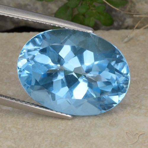 21.58ct 天然 天蓝 黄玉, 椭圆形, VVS-VS