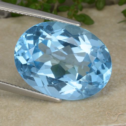 22.02ct 天然 瑞士蓝 黄玉, 椭圆形, VVS-VS