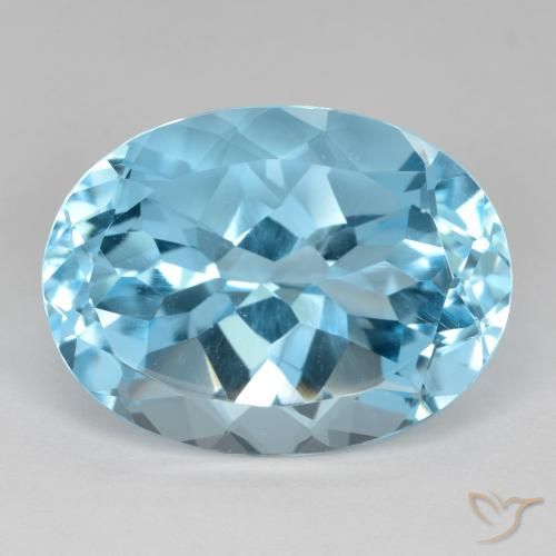 22.83ct 天然 天蓝 黄玉, 椭圆形, VVS-VS