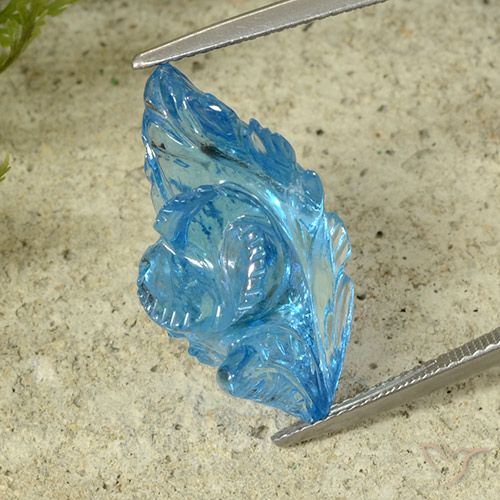 23.87ct 天然 瑞士蓝 黄玉, 花形切割, 透明