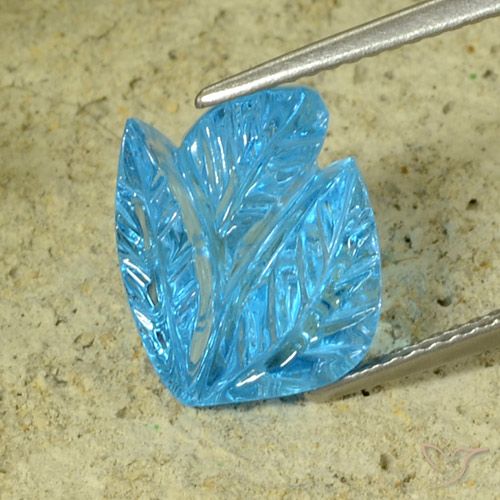 7.81ct 天然 瑞士蓝 黄玉, 花形切割, 透明