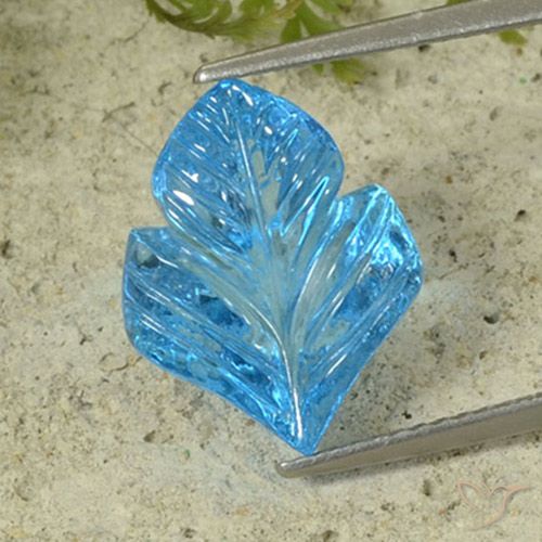 7.69ct 天然 瑞士蓝 黄玉, 花形切割, 透明