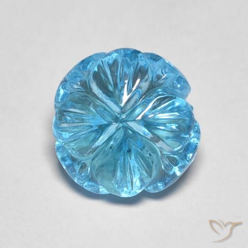 2.95ct 天然 瑞士蓝 黄玉, 花形切割, 透明