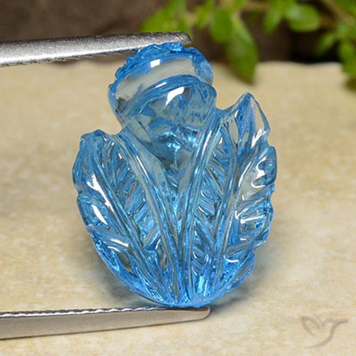 11.60ct 天然 瑞士蓝 黄玉, 花形切割, 透明
