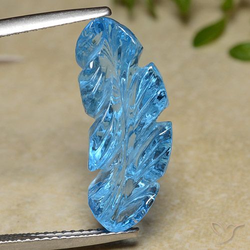9.82ct 天然 瑞士蓝 黄玉, 花形切割, 透明
