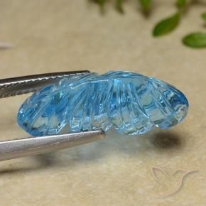 9.82克拉天然黄玉，花形切割，透明