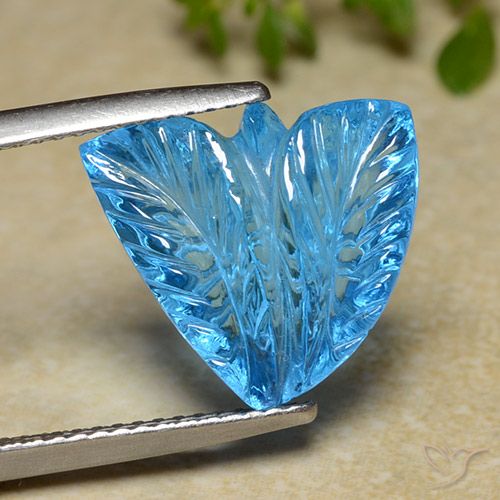 9.03ct 天然 瑞士蓝 黄玉, 花形切割, 透明