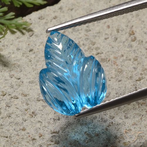 7.70ct 天然 瑞士蓝 黄玉, 花形切割, 透明