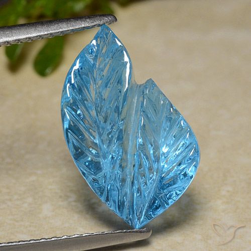6.82ct 天然 瑞士蓝 黄玉, 花形切割, 透明