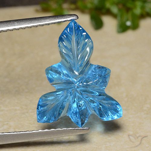 6.80ct 天然 瑞士蓝 黄玉, 花形切割, 透明