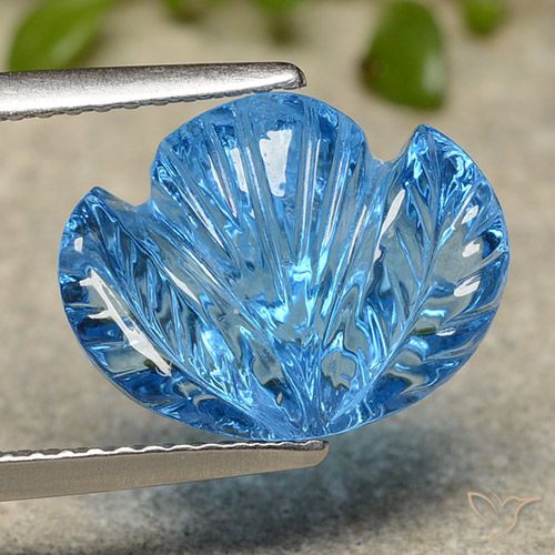 7.36ct 天然 瑞士蓝 黄玉, 花形切割, 透明