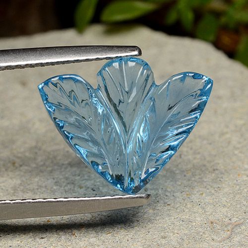 4.24ct 天然 瑞士蓝 黄玉, 花形切割, 透明