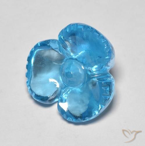 7.54ct 天然 瑞士蓝 黄玉, 花形切割, 透明