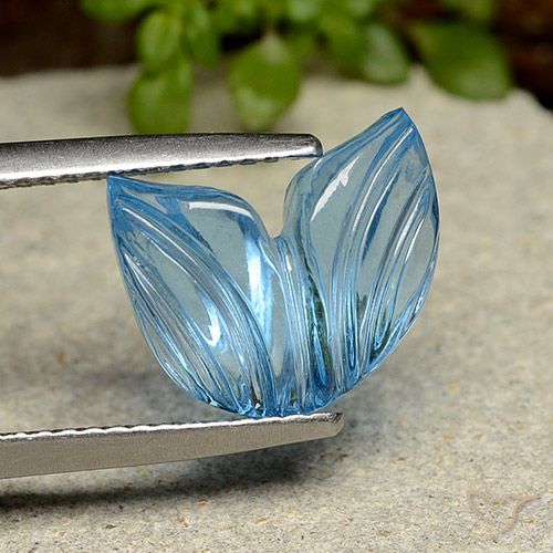 5.91ct 天然 瑞士蓝 黄玉, 花形切割, 透明