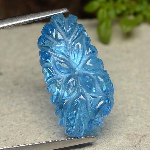 11.53ct 天然 瑞士蓝 黄玉, 花形切割, 透明