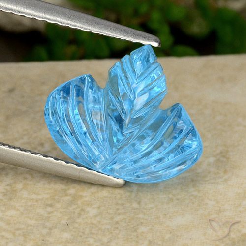 5.65ct 天然 瑞士蓝 黄玉, 花形切割, 透明