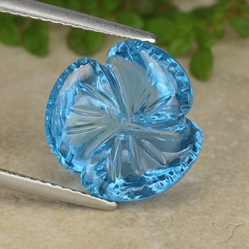9.51ct 天然 瑞士蓝 黄玉, 花形切割, 透明