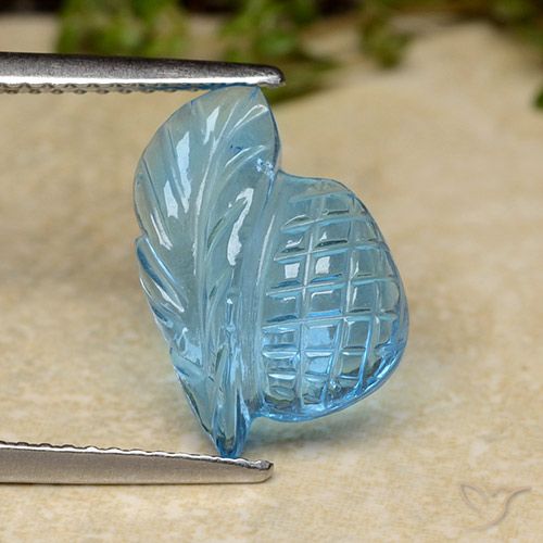 5.13ct 天然 瑞士蓝 黄玉, 花形切割, 透明