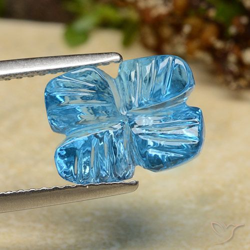 5.81ct 天然 瑞士蓝 黄玉, 花形切割, 透明