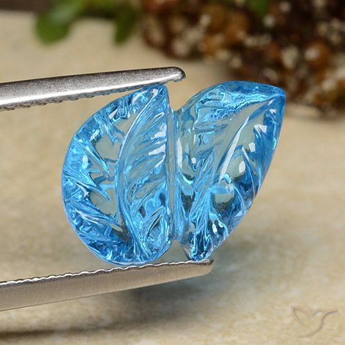 5.81ct 天然 瑞士蓝 黄玉, 花形切割, 透明