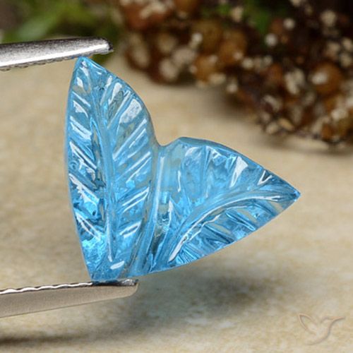 4.41ct 天然 瑞士蓝 黄玉, 花形切割, 透明