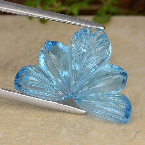 12.06ct 天然 瑞士蓝 黄玉, 花形切割, 透明