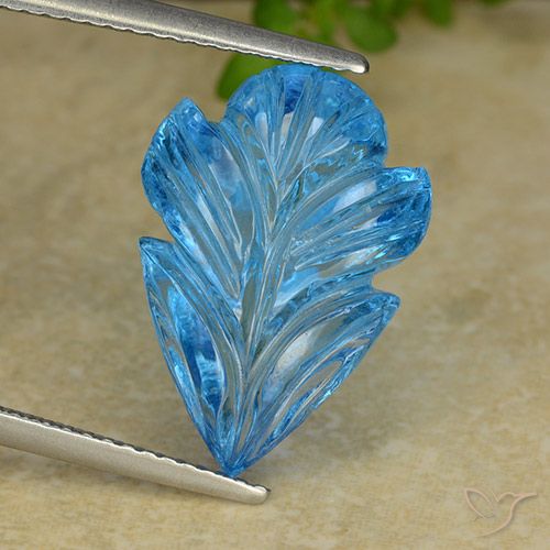 10.37ct 天然 瑞士蓝 黄玉, 花形切割, 透明