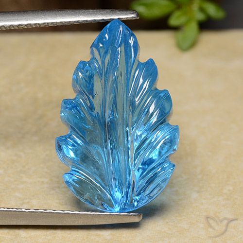 13.36ct 天然 瑞士蓝 黄玉, 花形切割, 透明