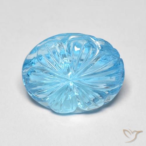 8.37ct 天然 瑞士蓝 黄玉, 椭圆形, 透明