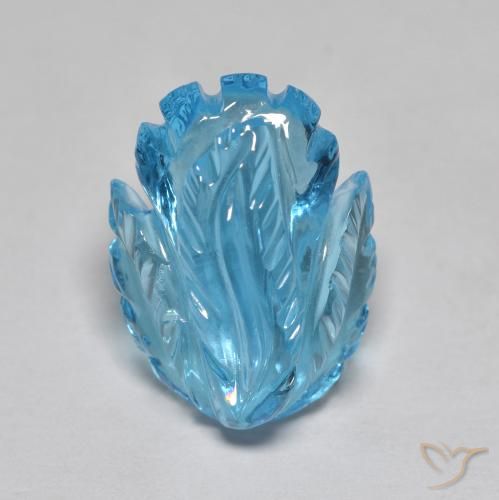 13.53ct 天然 瑞士蓝 黄玉, 花形切割, 透明