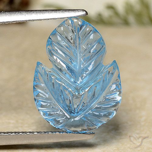 4.68ct 天然 瑞士蓝 黄玉, 花形切割, 透明