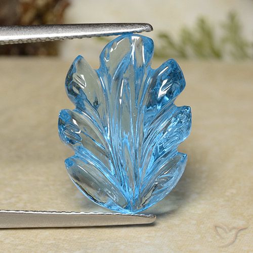 10.13ct 天然 瑞士蓝 黄玉, 花形切割, 透明