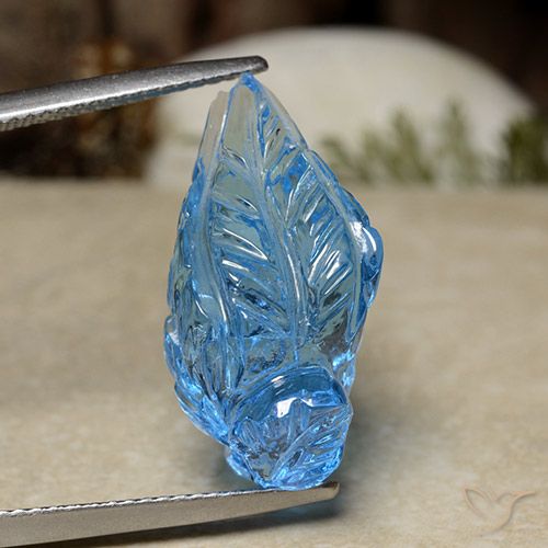 16.08ct 天然 天蓝 黄玉, 花形切割, 透明