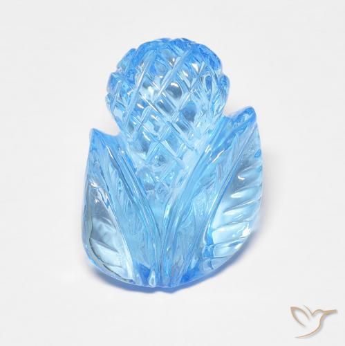 7.44ct 天然 天蓝 黄玉, 花形切割, 透明