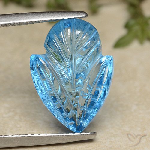 9.54ct 天然 瑞士蓝 黄玉, 花形切割, 透明
