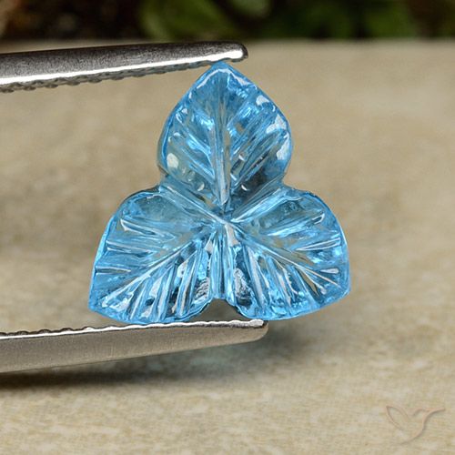 3.51ct 天然 瑞士蓝 黄玉, 花形切割, 透明