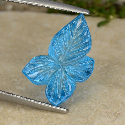 8.01ct 天然 瑞士蓝 黄玉, 花形切割, 透明