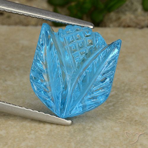 8.41ct 天然 瑞士蓝 黄玉, 花形切割, 透明