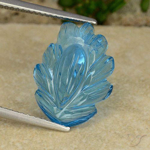 9.91ct 天然 瑞士蓝 黄玉, 花形切割, 透明