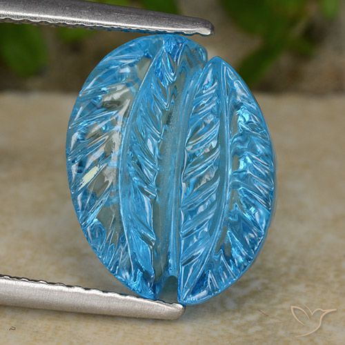 6.69ct 天然 瑞士蓝 黄玉, 花形切割, 透明