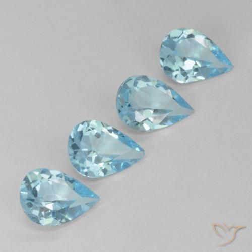 2.81ctw 天然 天蓝 黄玉, 梨形, VVS-VS