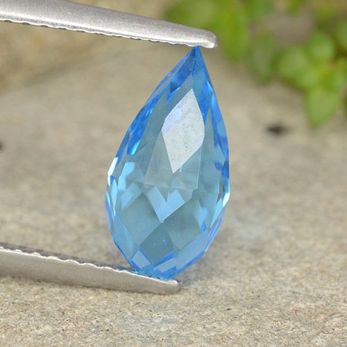 2.68ct 天然 瑞士蓝 黄玉, 泪滴形, VVS-VS