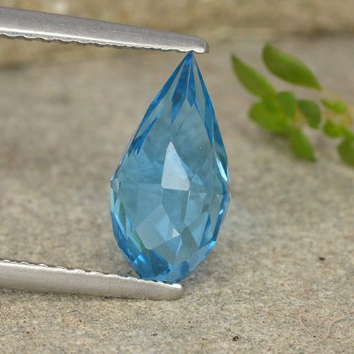 2.58ct 天然 瑞士蓝 黄玉, 泪滴形, VVS-VS