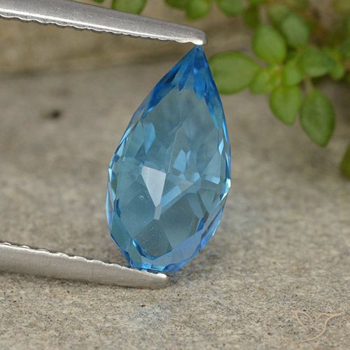 2.68ct 天然 瑞士蓝 黄玉, 泪滴形, VVS-VS