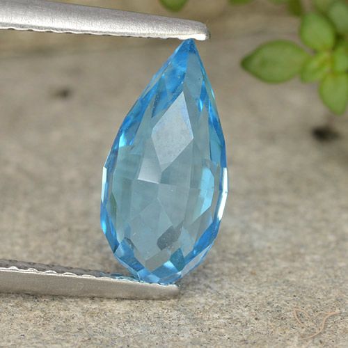 2.82ct 天然 瑞士蓝 黄玉, 泪滴形, VVS-VS